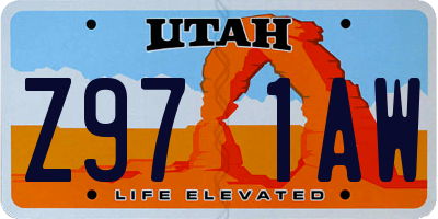 UT license plate Z971AW