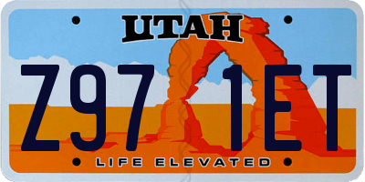 UT license plate Z971ET