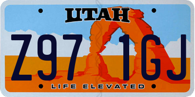 UT license plate Z971GJ