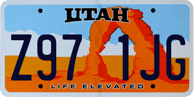 UT license plate Z971JG
