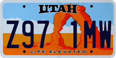 UT license plate Z971MW