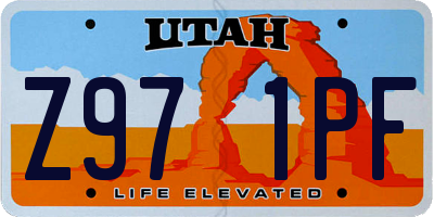 UT license plate Z971PF