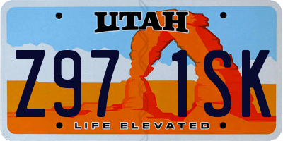 UT license plate Z971SK
