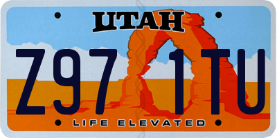 UT license plate Z971TU