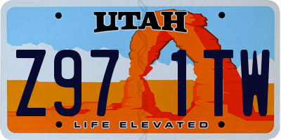 UT license plate Z971TW