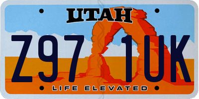 UT license plate Z971UK