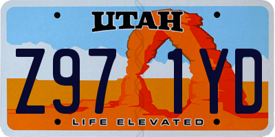 UT license plate Z971YD