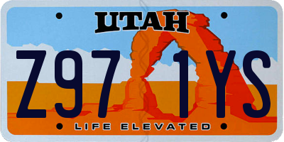 UT license plate Z971YS