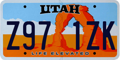 UT license plate Z971ZK