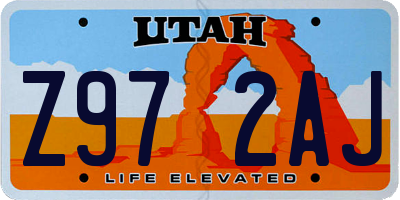 UT license plate Z972AJ