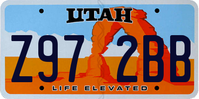 UT license plate Z972BB