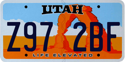 UT license plate Z972BF