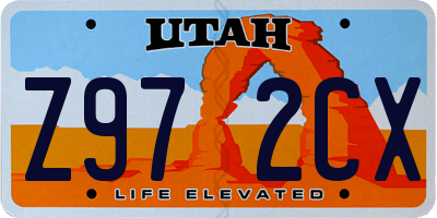 UT license plate Z972CX