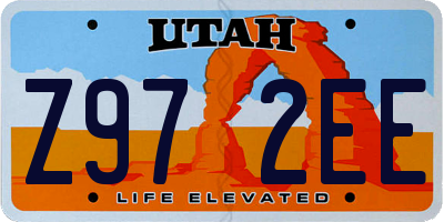 UT license plate Z972EE