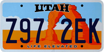 UT license plate Z972EK