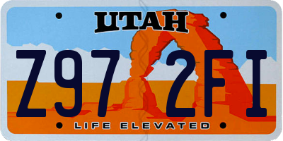 UT license plate Z972FI