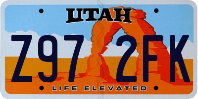 UT license plate Z972FK