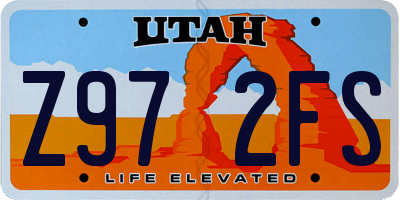 UT license plate Z972FS