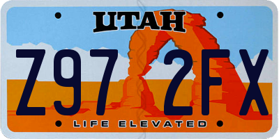 UT license plate Z972FX