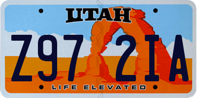 UT license plate Z972IA