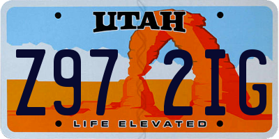 UT license plate Z972IG