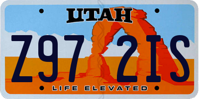 UT license plate Z972IS