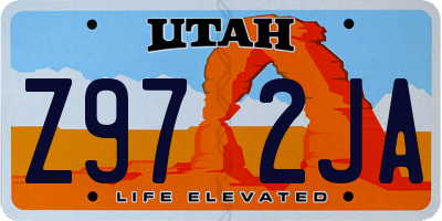 UT license plate Z972JA