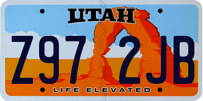 UT license plate Z972JB