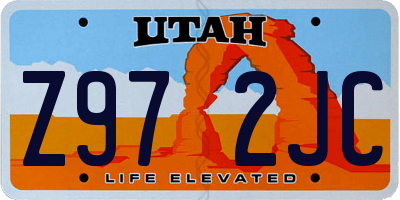 UT license plate Z972JC