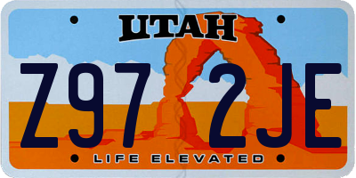 UT license plate Z972JE