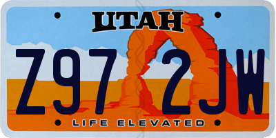 UT license plate Z972JW