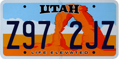 UT license plate Z972JZ