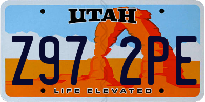 UT license plate Z972PE