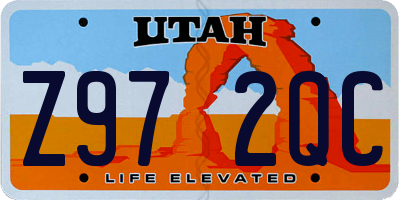 UT license plate Z972QC