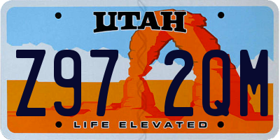 UT license plate Z972QM