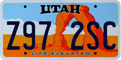 UT license plate Z972SC