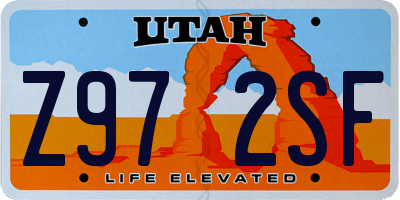 UT license plate Z972SF
