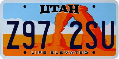 UT license plate Z972SU