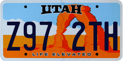 UT license plate Z972TH