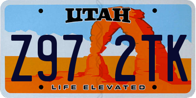 UT license plate Z972TK