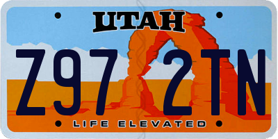 UT license plate Z972TN