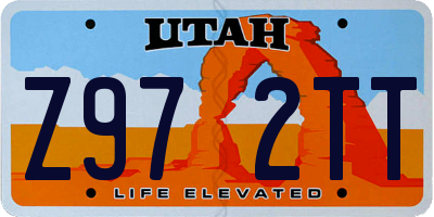 UT license plate Z972TT