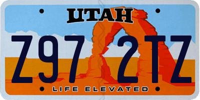 UT license plate Z972TZ