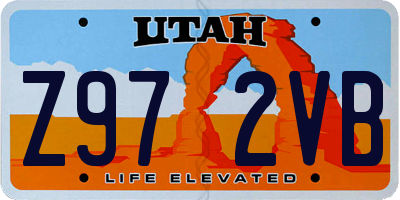 UT license plate Z972VB