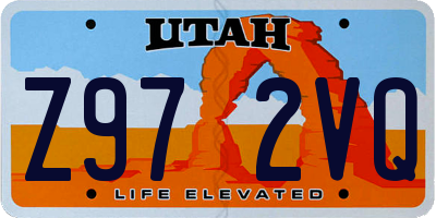 UT license plate Z972VQ
