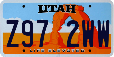 UT license plate Z972WW
