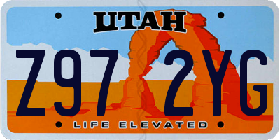 UT license plate Z972YG