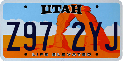 UT license plate Z972YJ