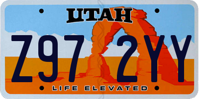 UT license plate Z972YY