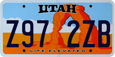 UT license plate Z972ZB